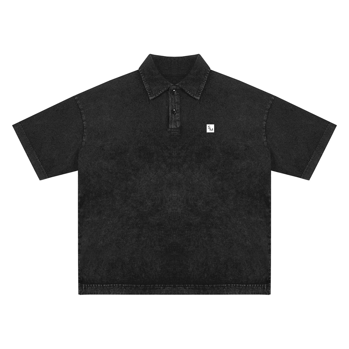 SM Sig. Snow Washed Polo T-shirt black front