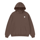 SM Sig. High Neck Fleece Hoodie brown front