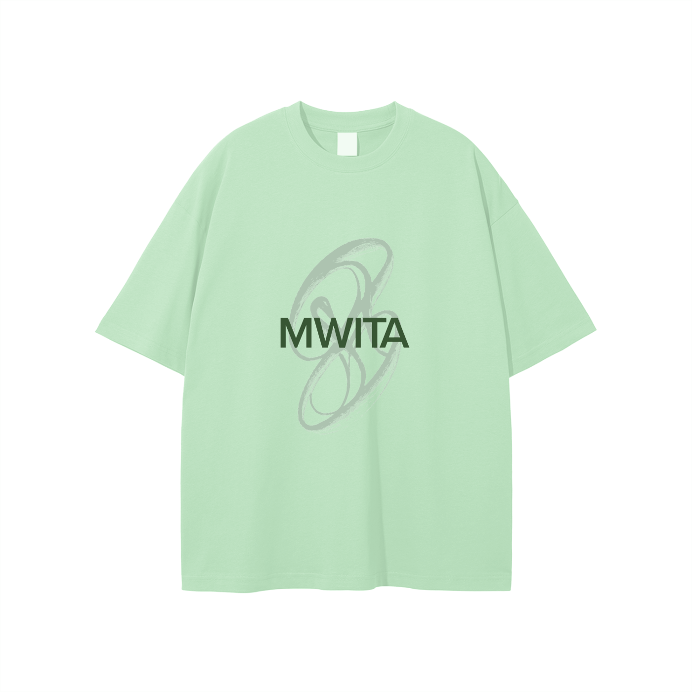 SM Swirl T-shirt Tea Green front