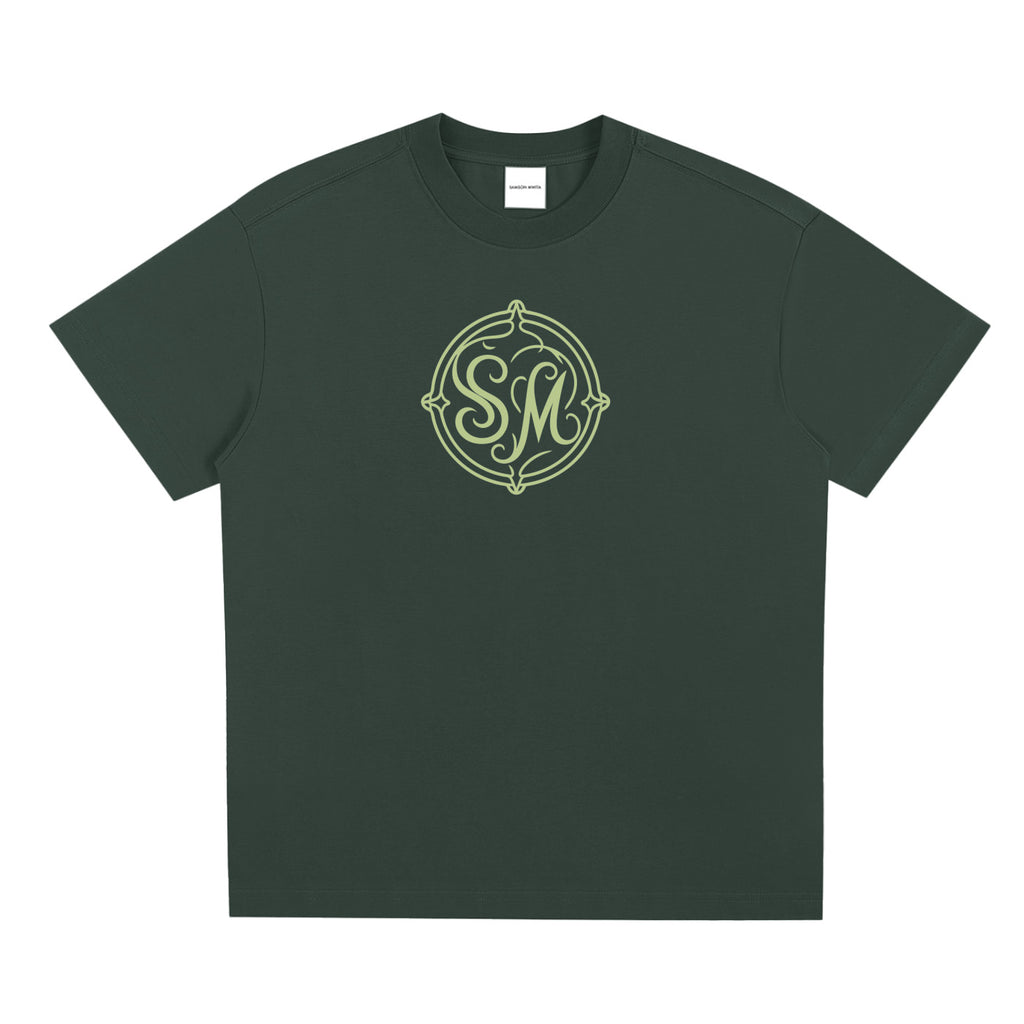 SM Emblem T-shirt dark green front