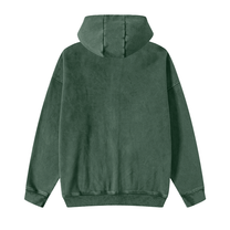 SM Sig. Acid Wash Fleece Hoodie dark green back