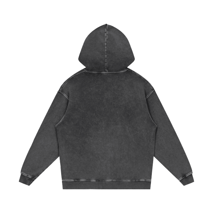 SM Sig. Acid Wash Oversized Hoodie dark grey back