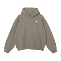 SM Sig. Fleece Hoodie grey coffee front