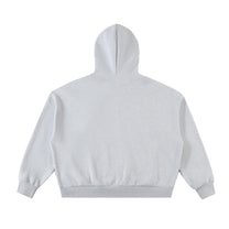SM Sig. Full-Zip Boxy Hoodie flower grey back