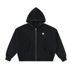 SM Sig. Full-Zip Boxy Hoodie black front