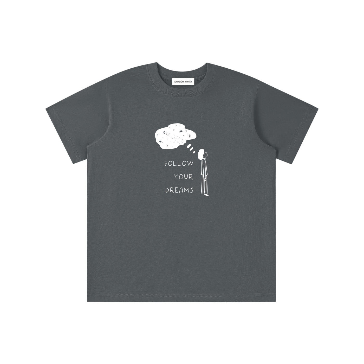 SM Follow Your Dreams Kids T-shirt grey front