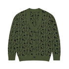 SM Abstract Jacquard Knitted Cardigan green front