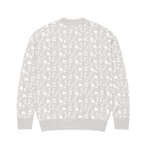 SM Abstract Jacquard Knitted Cardigan grey back