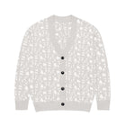 SM Abstract Jacquard Knitted Cardigan grey front