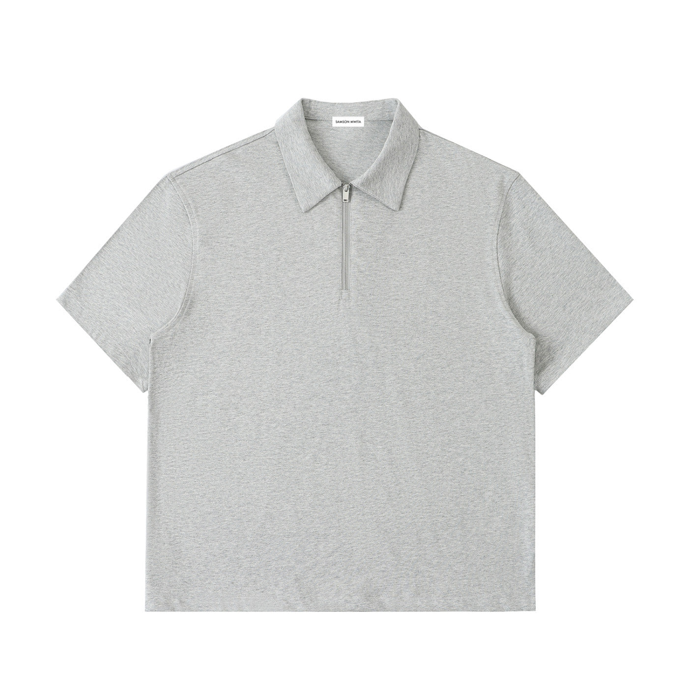 SM Sig. Half-Zip Polo Shirt grey front