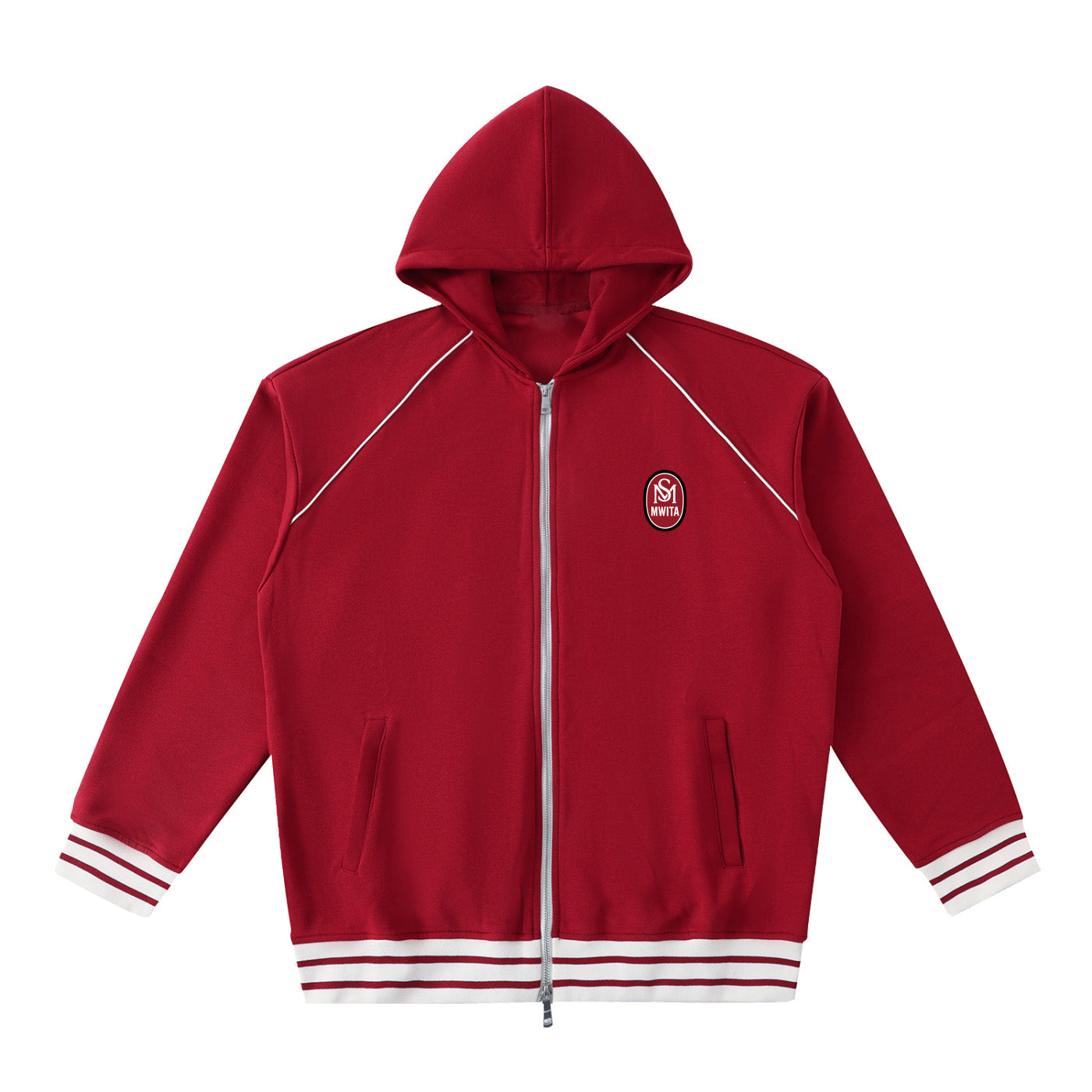 SM Insignia Hoodie carmine front