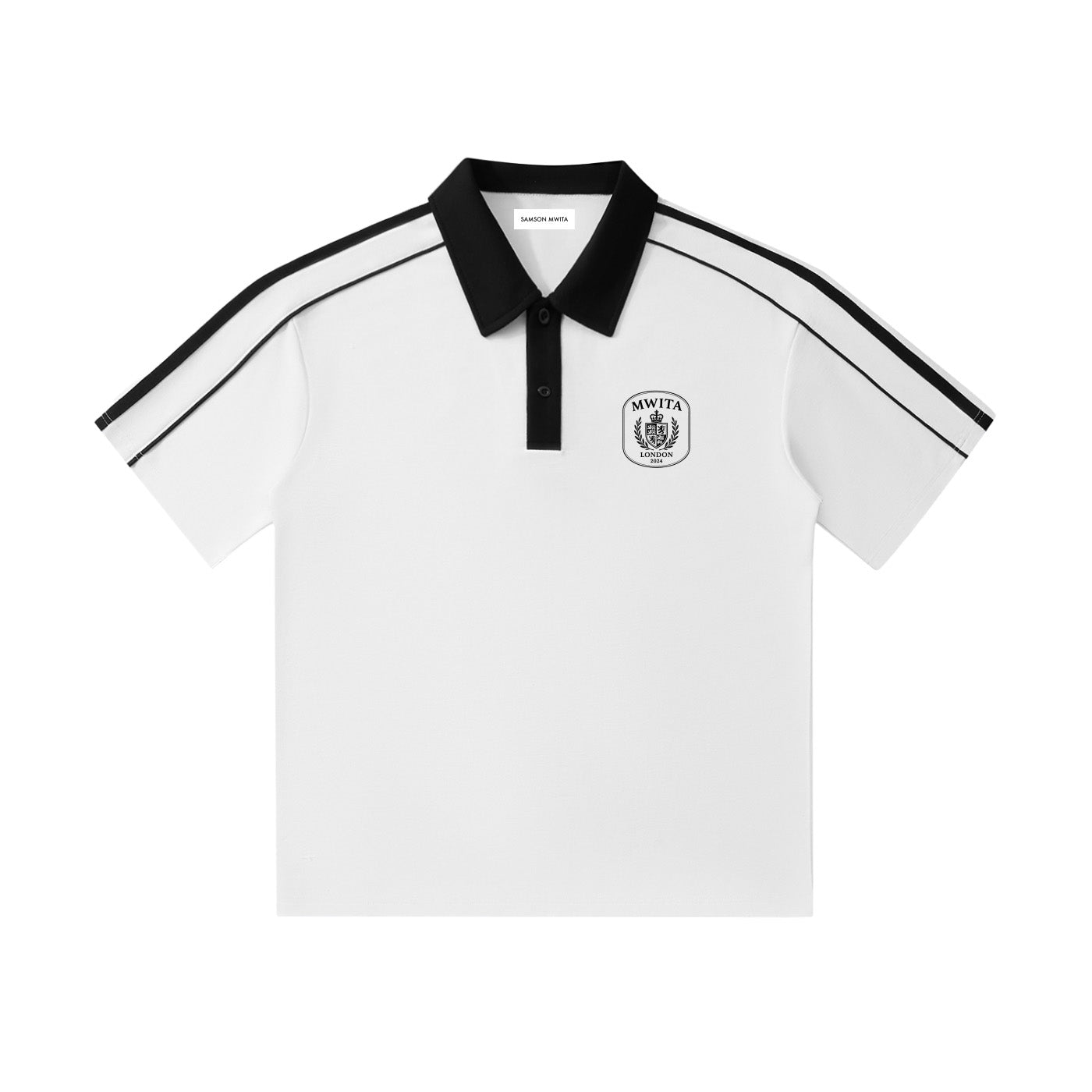 SM Royal Emblem Polo T-shirt lucent white front