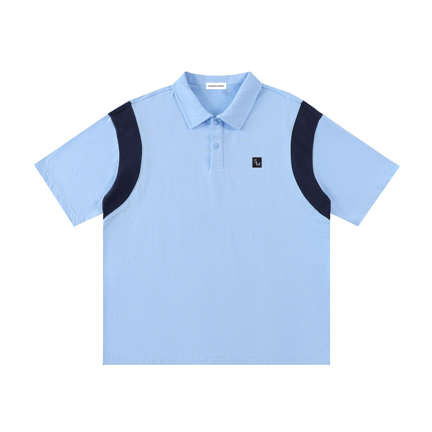 SM Sig. Panel Polo T-shirt blue front