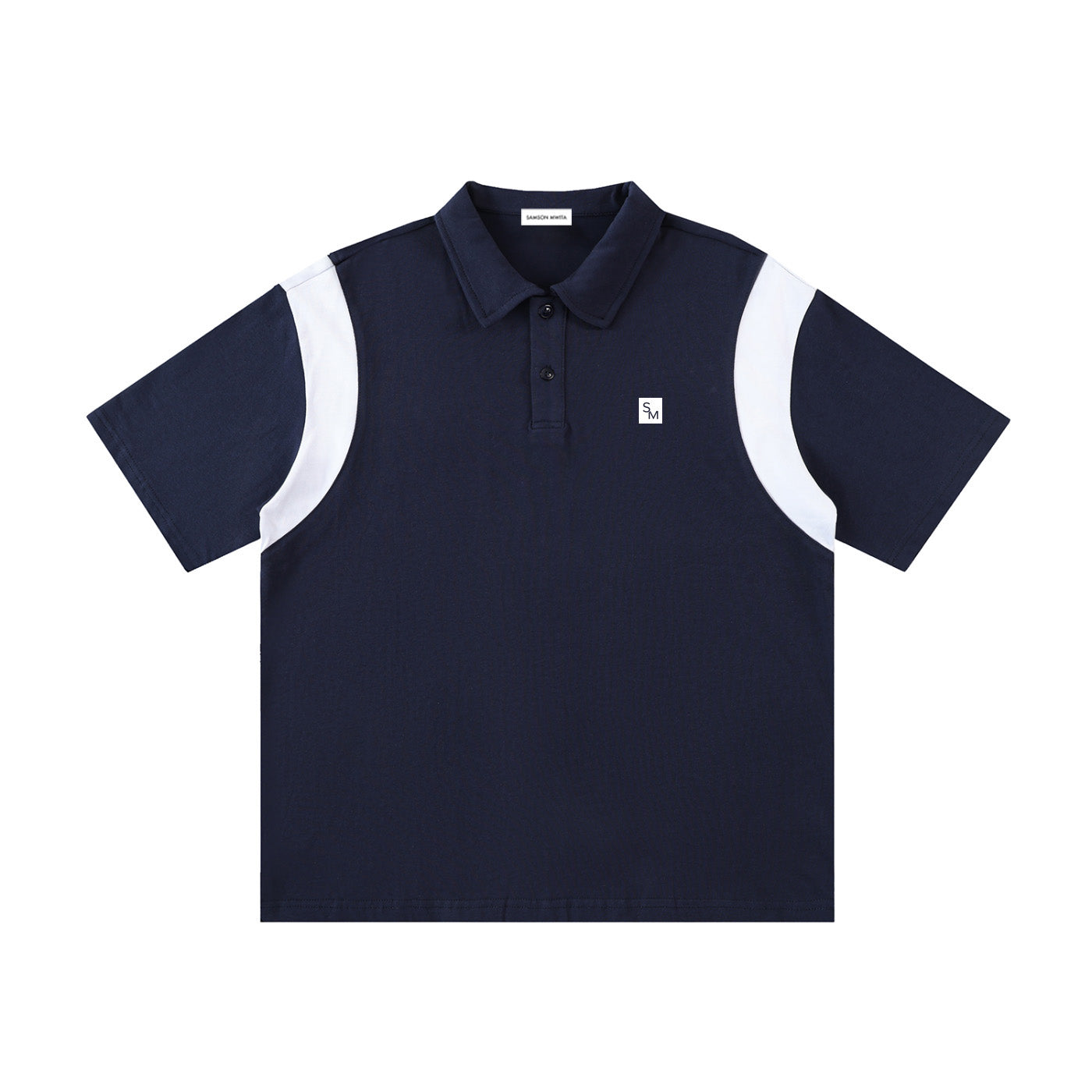 SM Sig. Panel Polo T-shirt navy front