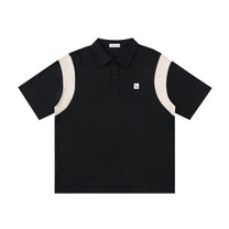 SM Sig. Panel Polo T-shirt black front