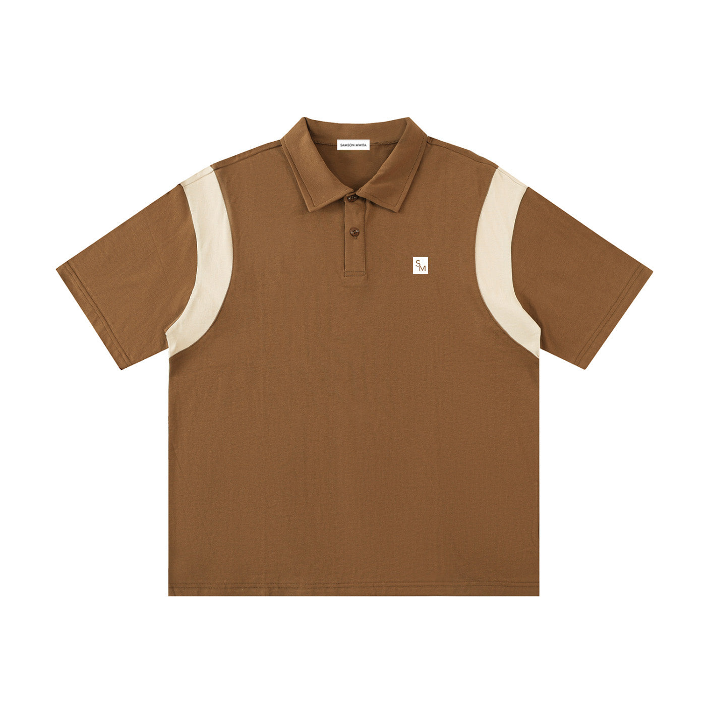 SM Sig. Panel Polo T-shirt camel front