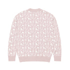 SM Abstract Jacquard Knitted Cardigan pink back