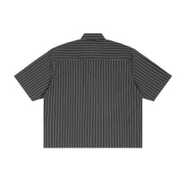 SM Pinstripe Short Sleeve Shirt charcoal back