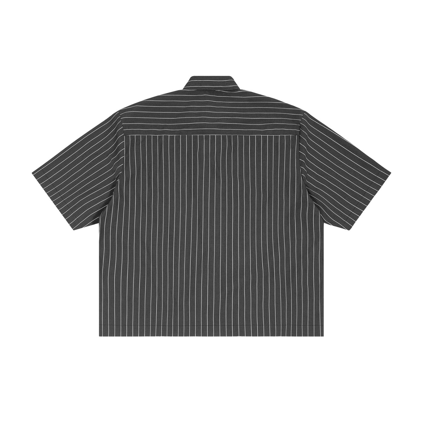 SM Pinstripe Short Sleeve Shirt charcoal back