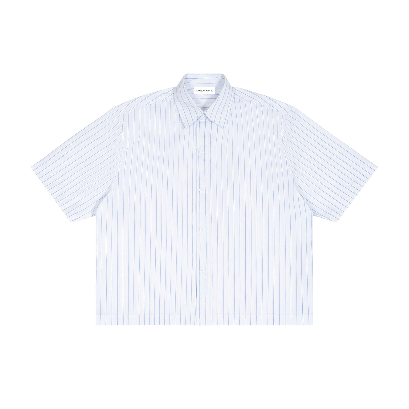 SM Pinstripe Short Sleeve Shirt white front