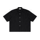 SM Pinstripe Short Sleeve Shirt black front