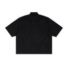 SM Pinstripe Short Sleeve Shirt black back