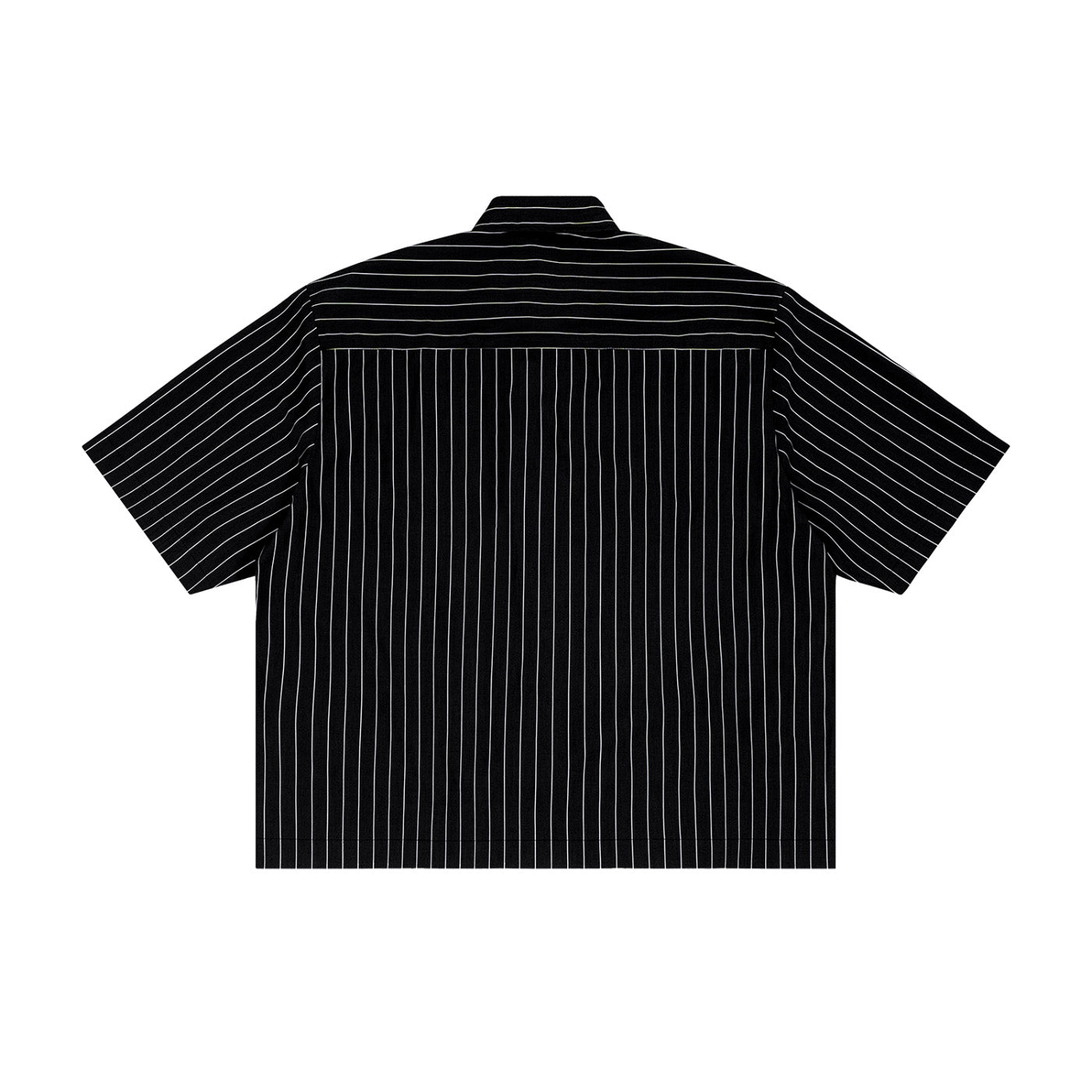 SM Pinstripe Short Sleeve Shirt black back
