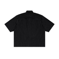 SM Pinstripe Short Sleeve Shirt black back