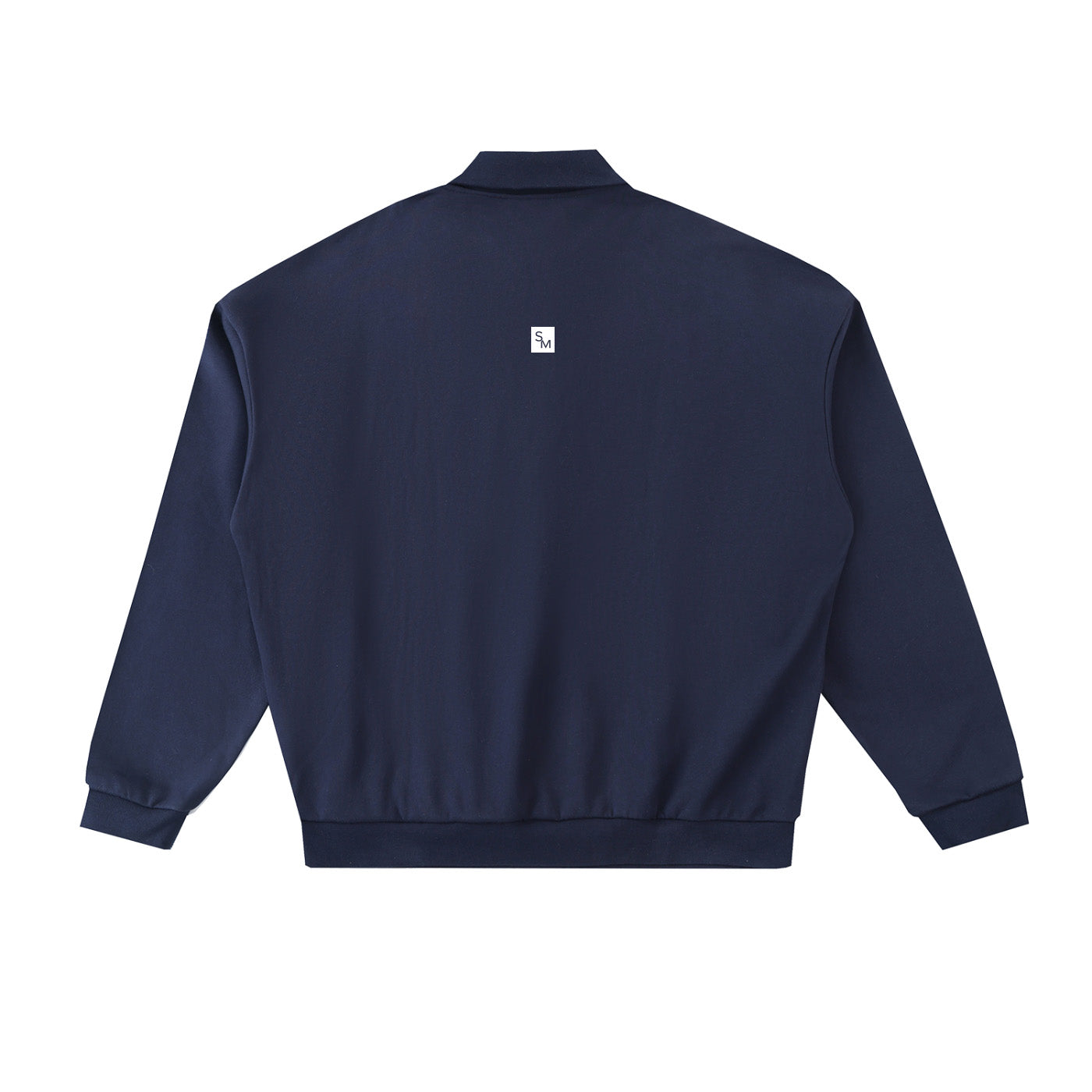 SM Sig. Fleece Polo Sweatshirt navy back