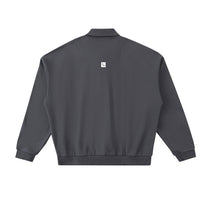 SM Sig. Fleece Polo Sweatshirt charcoal back