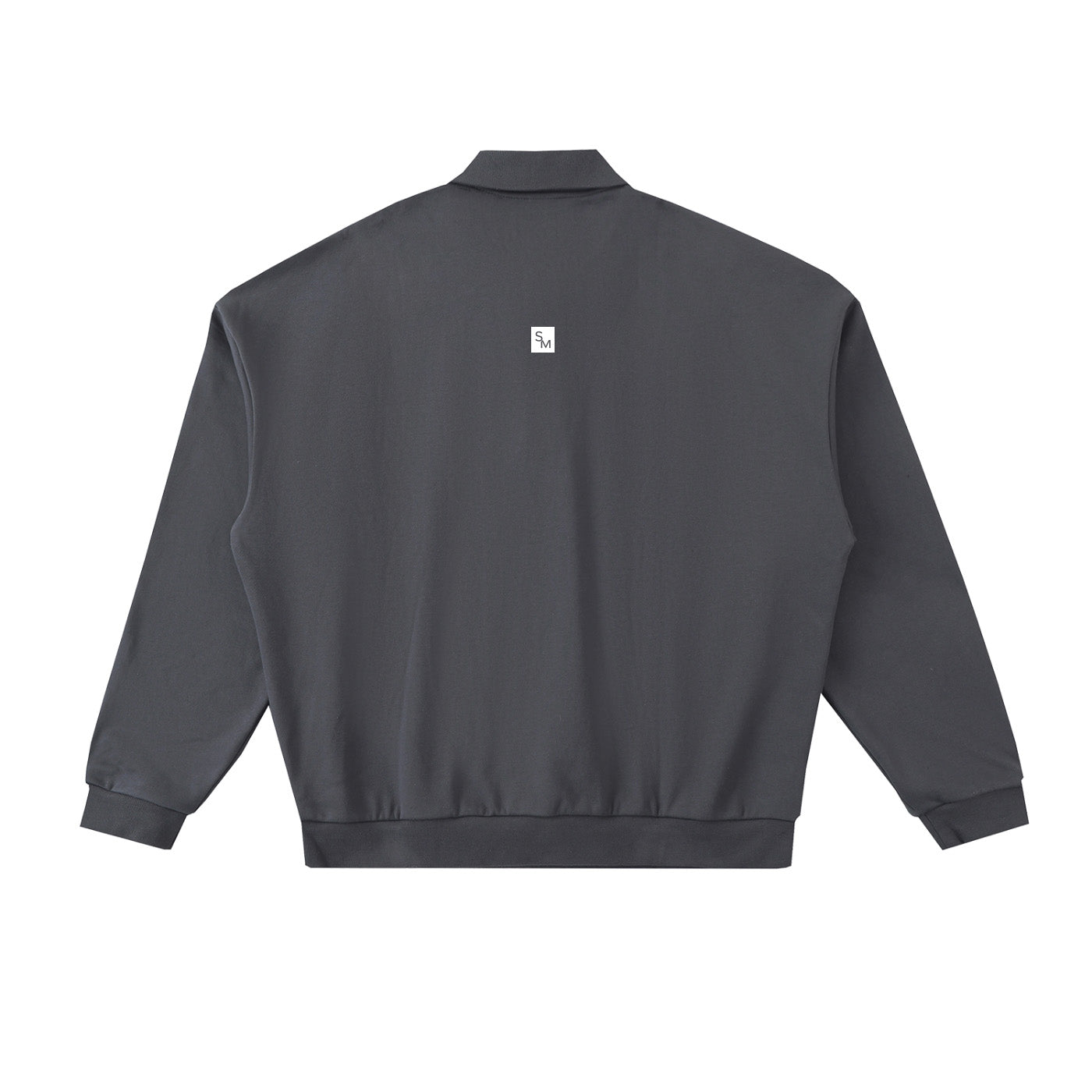 SM Sig. Fleece Polo Sweatshirt charcoal back