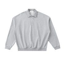 SM Sig. Fleece Polo Sweatshirt grey front