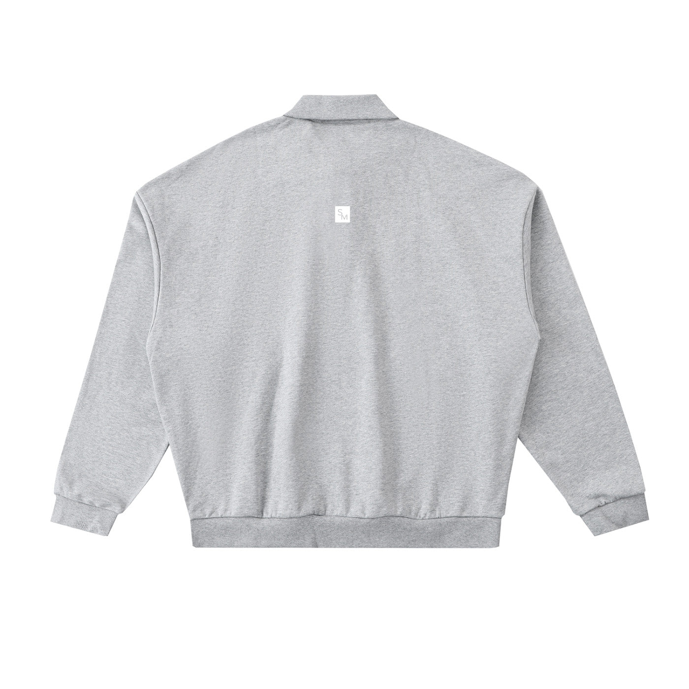 SM Sig. Fleece Polo Sweatshirt grey back