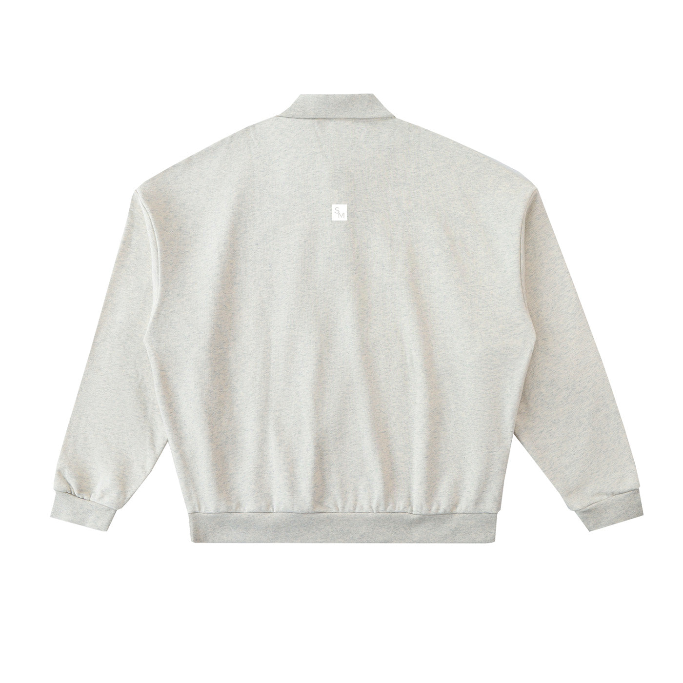 SM Sig. Fleece Polo Sweatshirt oat grey back