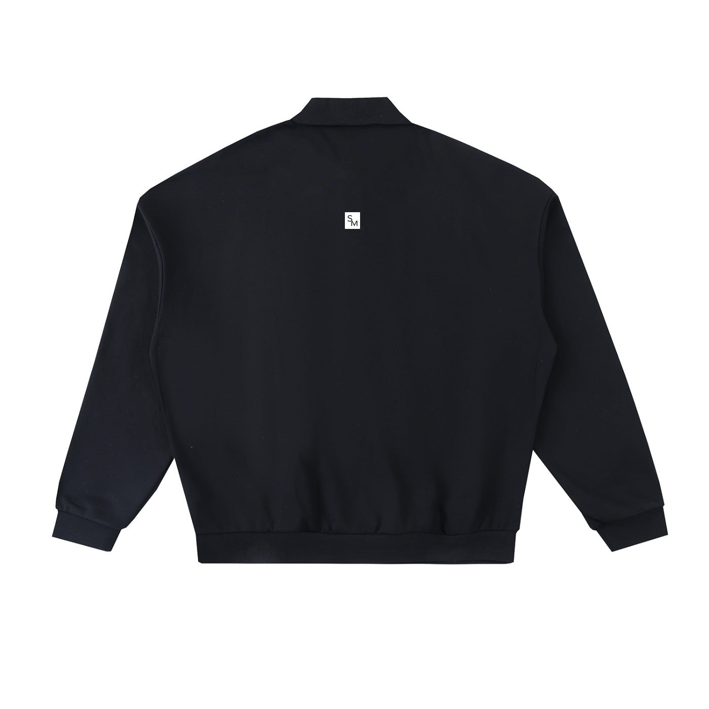 SM Sig. Fleece Polo Sweatshirt black back