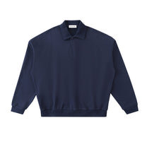 SM Sig. Fleece Polo Sweatshirt navy front