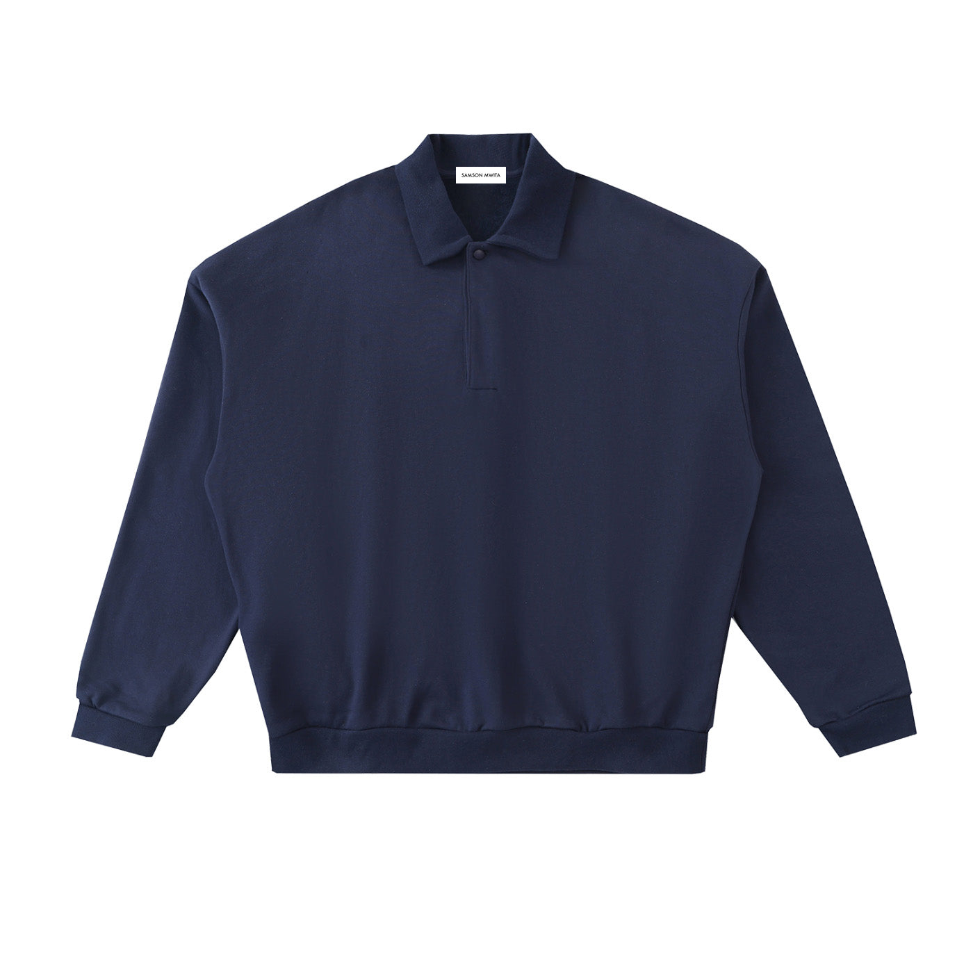 SM Sig. Fleece Polo Sweatshirt navy front