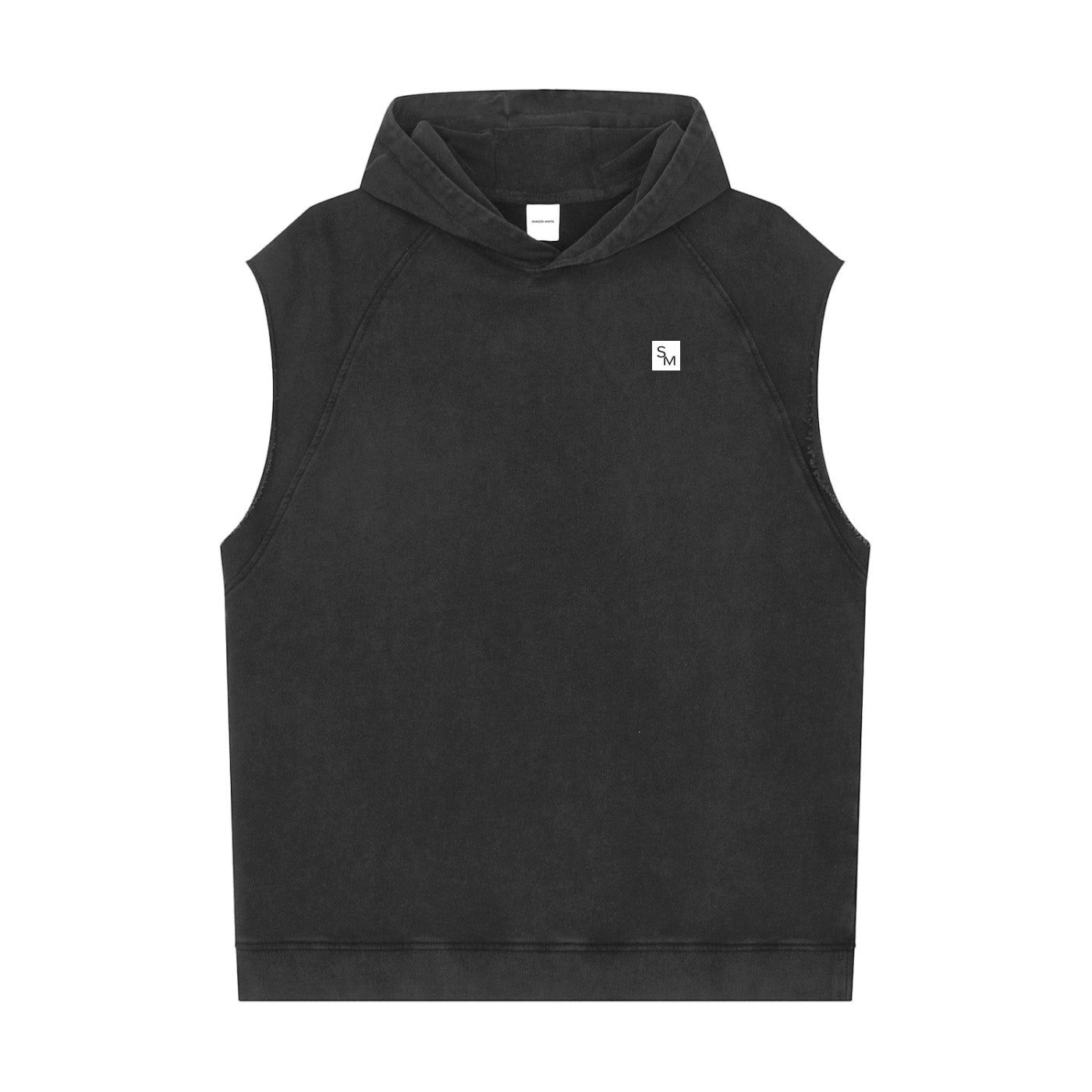 SM Sig. Snow Washed Sleeveless Hoodie front
