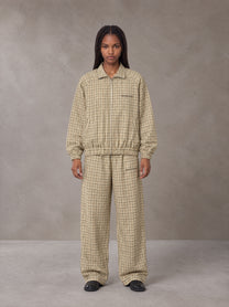 Model wearing the SM Meridian Jacket and SM Meridian Trousers in Ecru, front view.