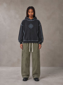 Model wearing the SM Eternal Fleur Straight Leg Cargo Pants in Heritage Khaki, front view.