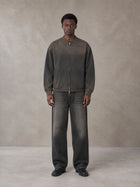 Model wearing the SM Sig. Shadow Fade Bomber Jacket in Ashen Grey, front view.