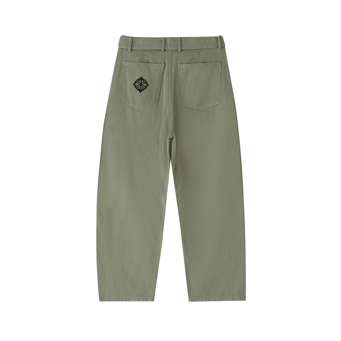 SM Eternal Fleur Belted Trousers khaki back