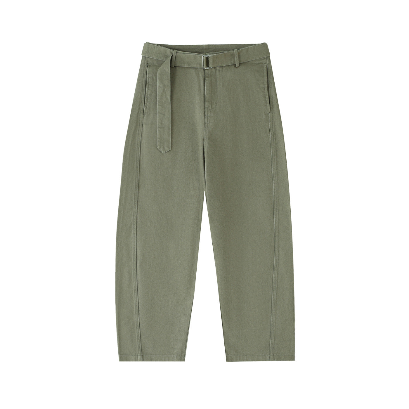 SM Eternal Fleur Belted Trousers khaki front