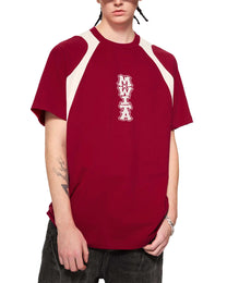 Model wearing SM Grafitti Stack T-shirt front