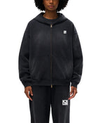 Model wearing SM Sig. Washed Boxy Hoodie