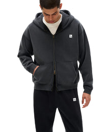 Model wearing SM Sig. Boxy Hoodie front