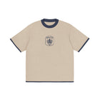 SM Jacquard Knitted Royal Emblem Knitted T-shirt camel front