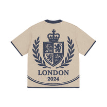 SM Jacquard Knitted Royal Emblem Knitted T-shirt camel back