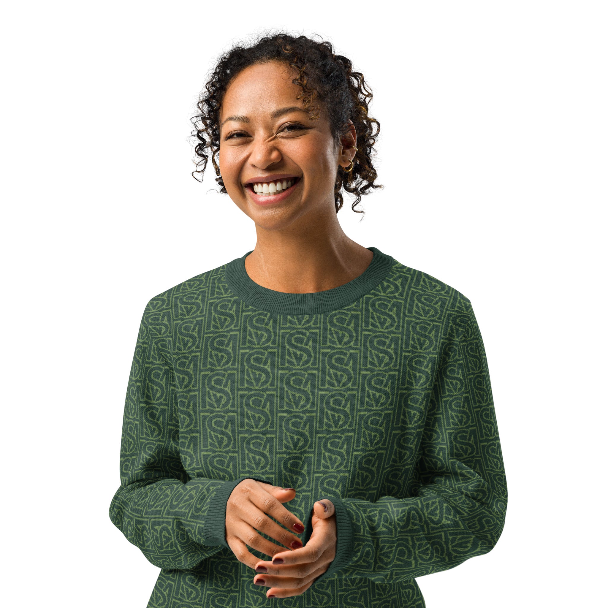 Model wearing SM Monogram Sweatshirt
