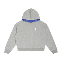 SM Sig. Plaid Zip Hoodie grey front